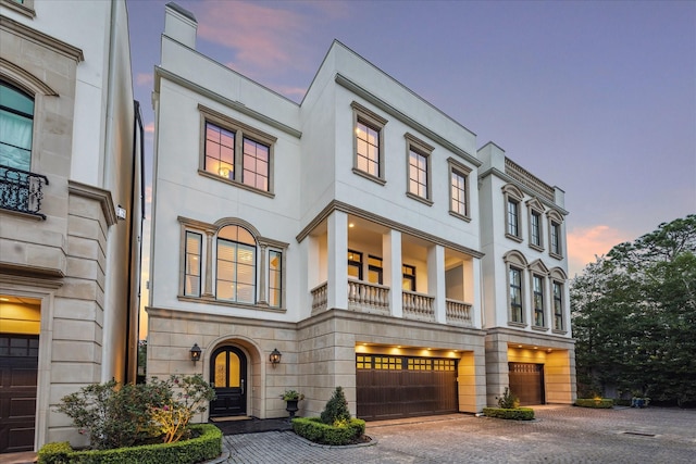 view of property with a garage