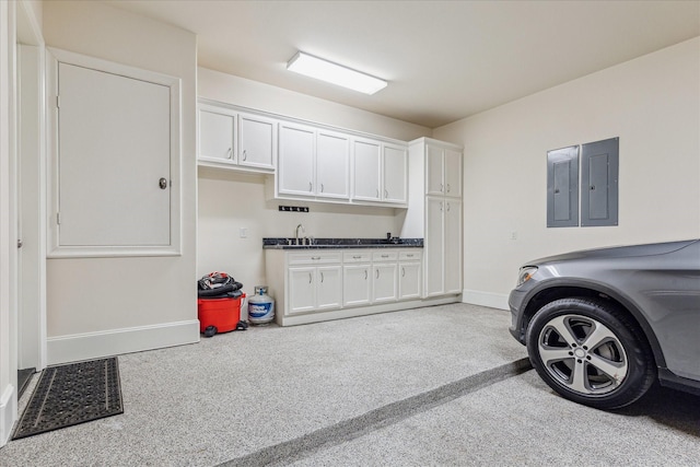 garage featuring electric panel