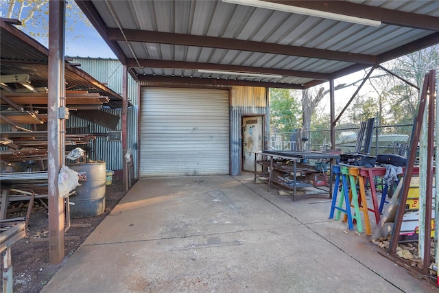 view of garage