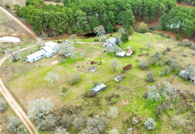 drone / aerial view with a rural view