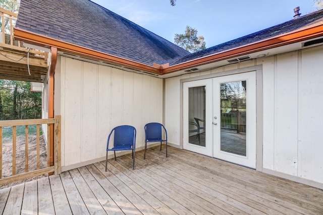 deck featuring french doors