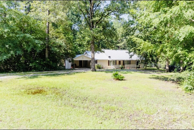 view of yard featuring a porch