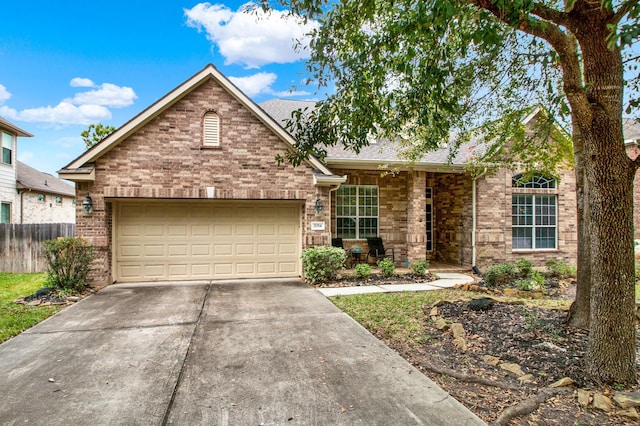 view of front of house with a garage