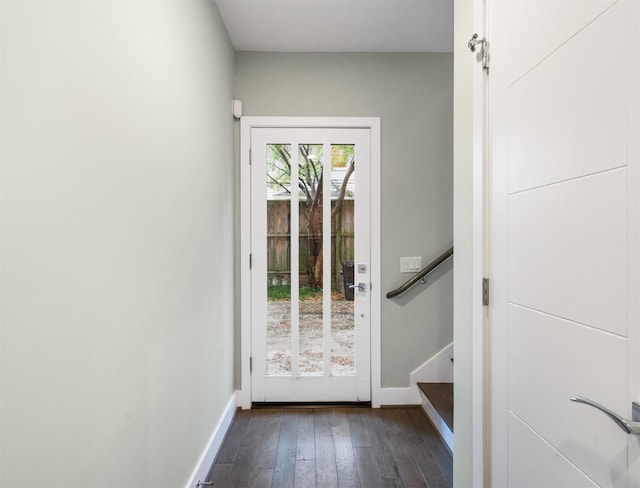 entryway featuring dark hardwood / wood-style floors