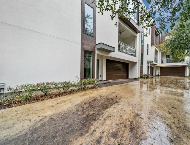 view of property featuring a garage