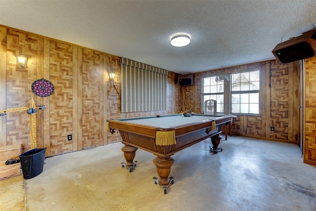 2180 Washington Ave, Alvin, TX 77511 - recreation room with a textured ceiling, billiards, and finished concrete floors