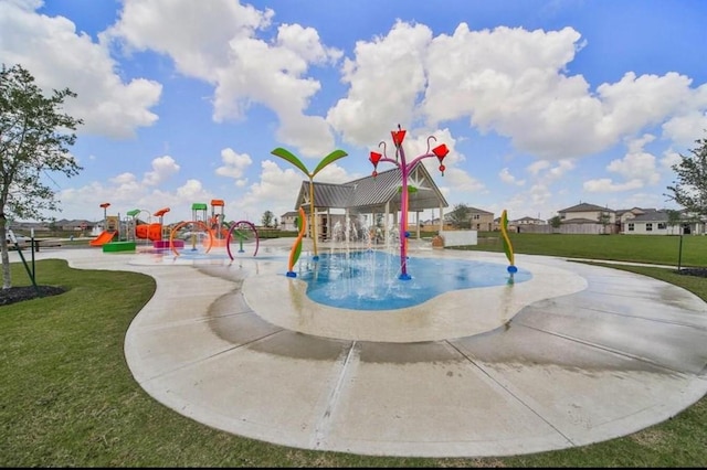 view of playground featuring a yard