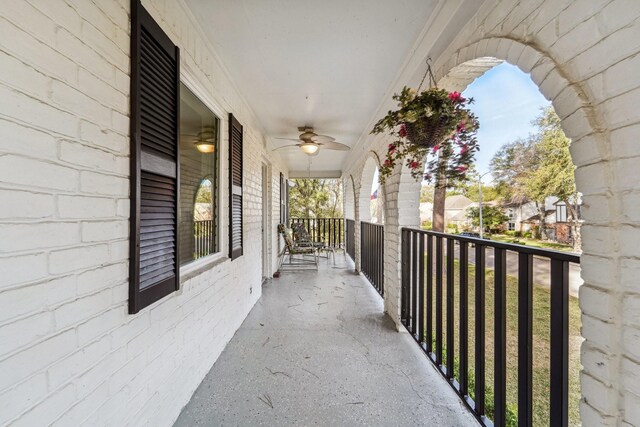 view of patio / terrace with ceiling fan