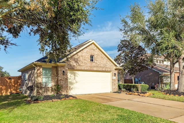 view of front facade featuring a front yard