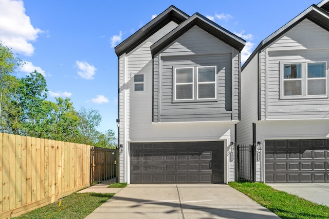 view of front of house with a garage