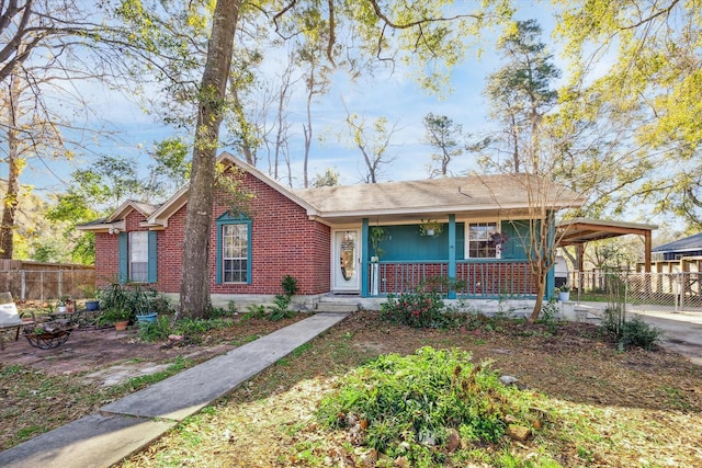 view of front of house with a porch