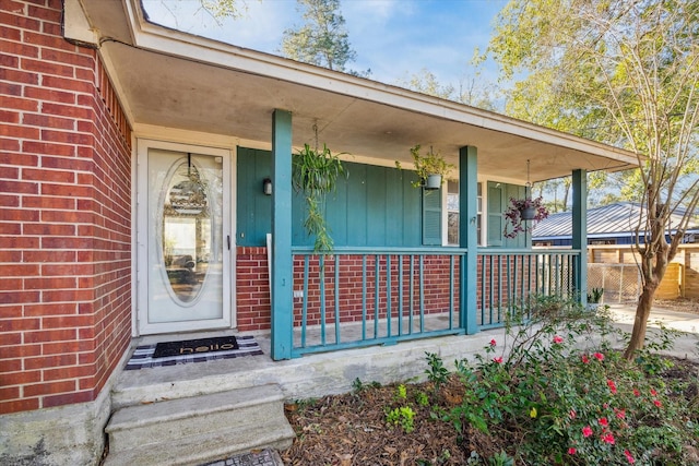 property entrance with a porch