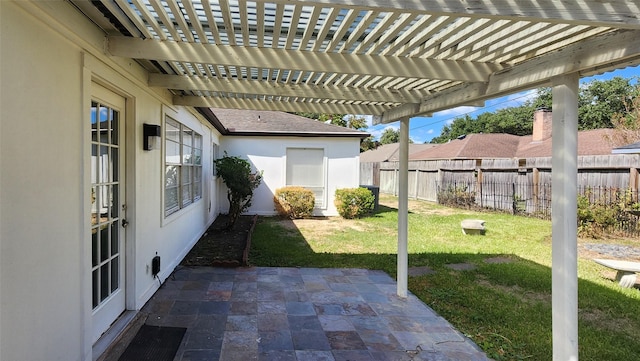 view of patio with a pergola