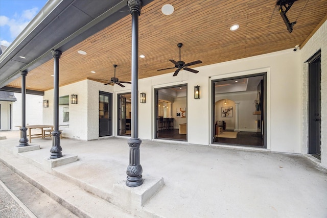 view of patio / terrace with ceiling fan