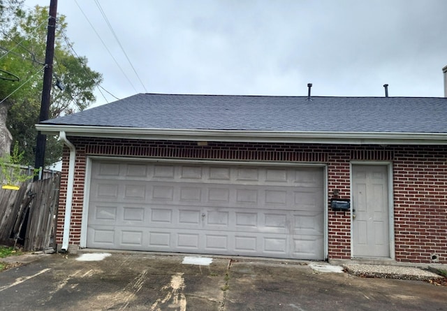 view of garage