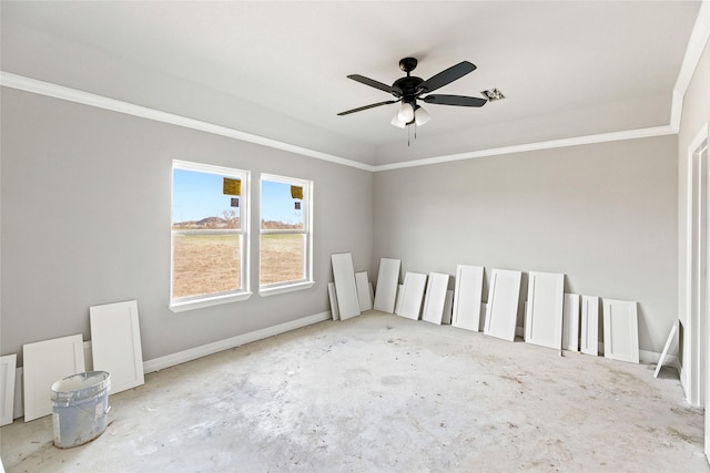 unfurnished room with ceiling fan