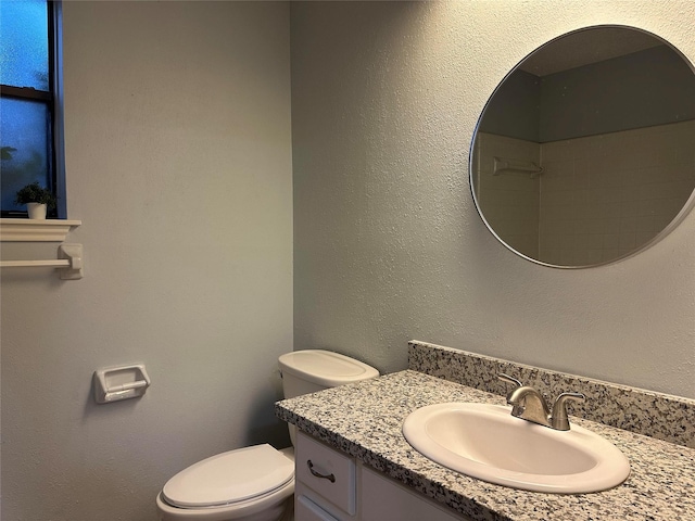 bathroom with toilet and vanity