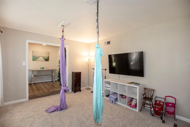 playroom with carpet floors