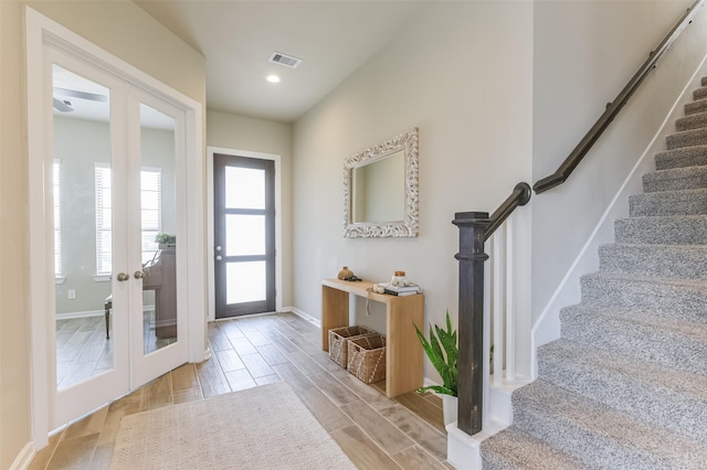 entryway with french doors