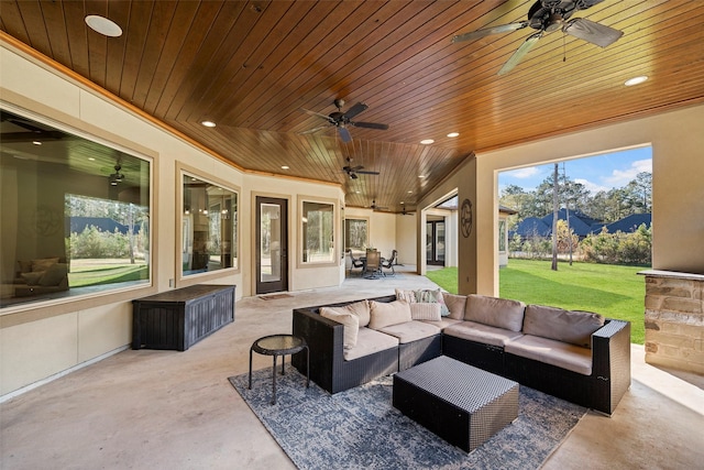 view of patio with outdoor lounge area