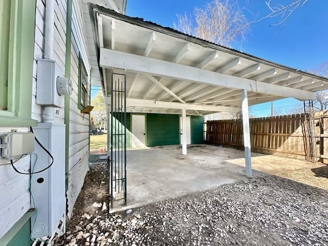 view of patio with a carport