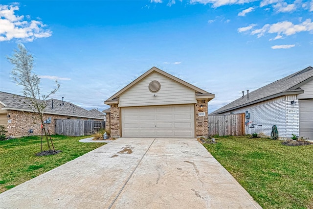 garage featuring a yard