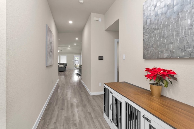 hall featuring light hardwood / wood-style floors