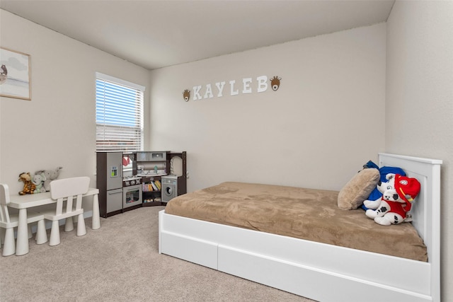 bedroom with carpet