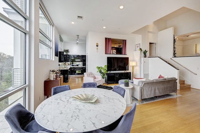 dining area featuring light hardwood / wood-style flooring