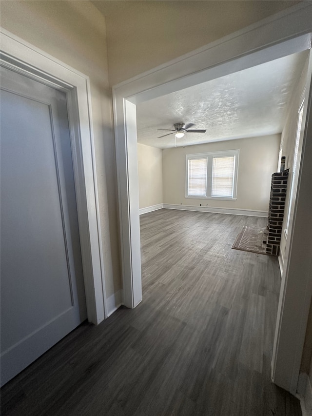 hall featuring dark hardwood / wood-style floors