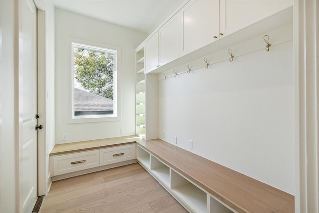 mudroom featuring light hardwood / wood-style floors