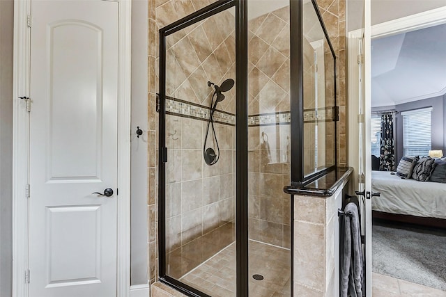 bathroom featuring an enclosed shower