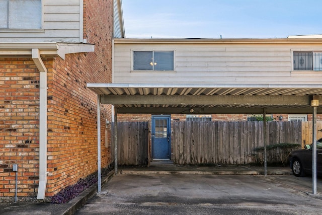 view of car parking with a carport