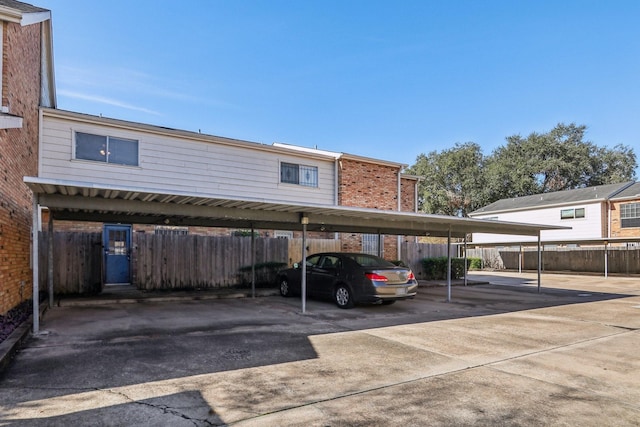 view of car parking with a carport