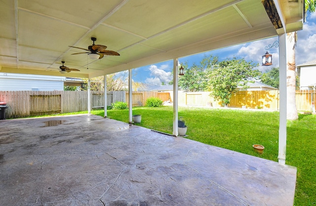 view of patio / terrace with ceiling fan