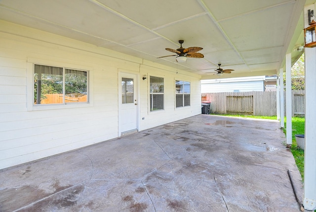 view of patio / terrace featuring ceiling fan