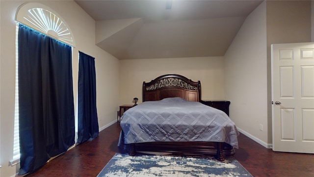 bedroom featuring dark wood-type flooring