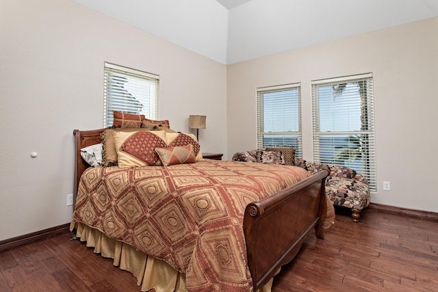 bedroom featuring dark hardwood / wood-style floors