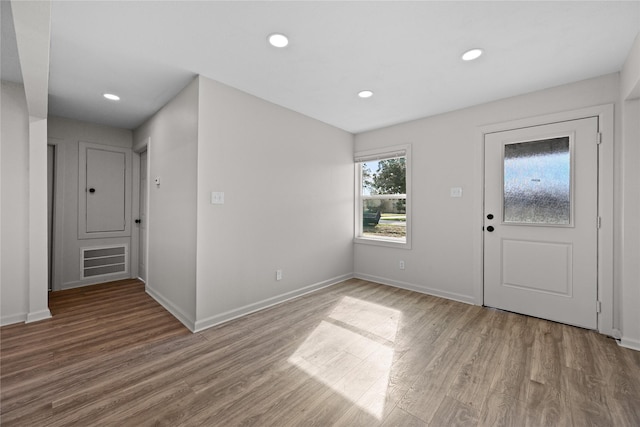 entryway featuring hardwood / wood-style flooring