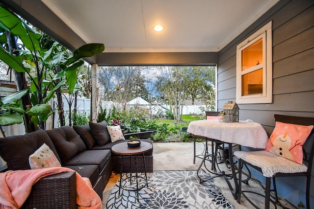 view of patio / terrace featuring an outdoor hangout area