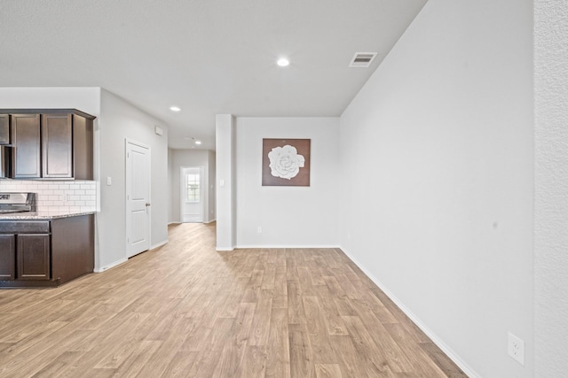 interior space with light hardwood / wood-style floors