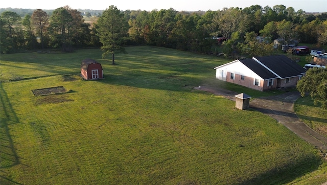 aerial view with a rural view