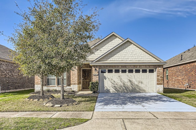 7535 Cypress Pin Oak Dr, Cypress, TX 77433 - view of front of house with brick siding, concrete driveway, and a garage