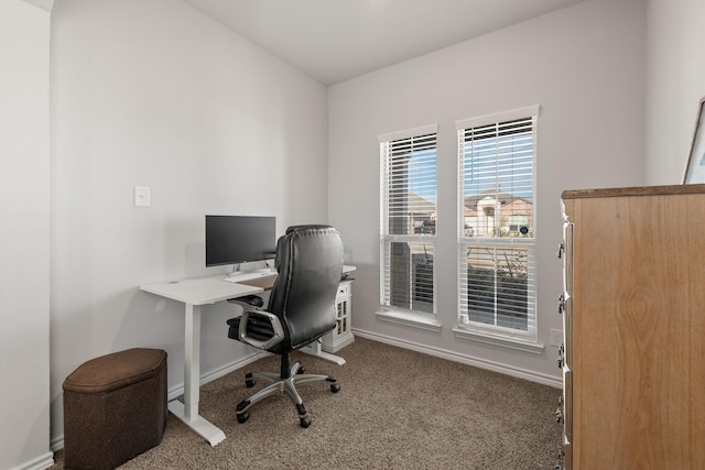 home office featuring carpet floors