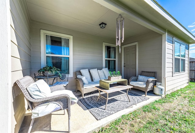 view of patio with an outdoor hangout area