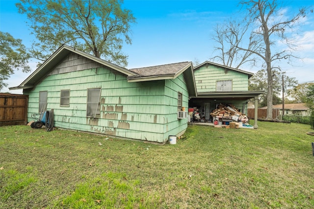 exterior space with a yard