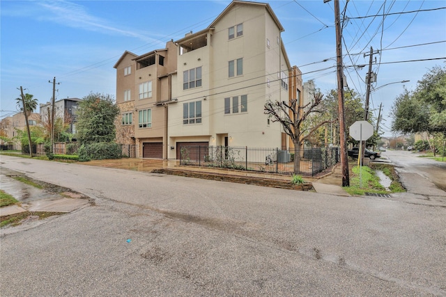 view of property featuring a garage