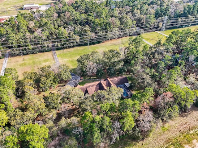 aerial view featuring a rural view