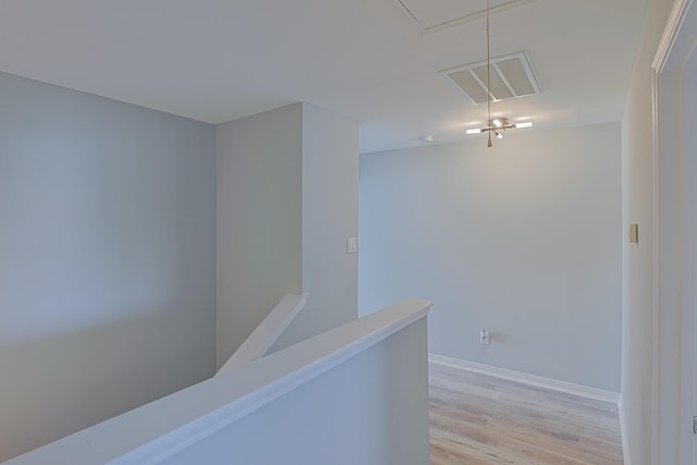 hall featuring light wood-type flooring