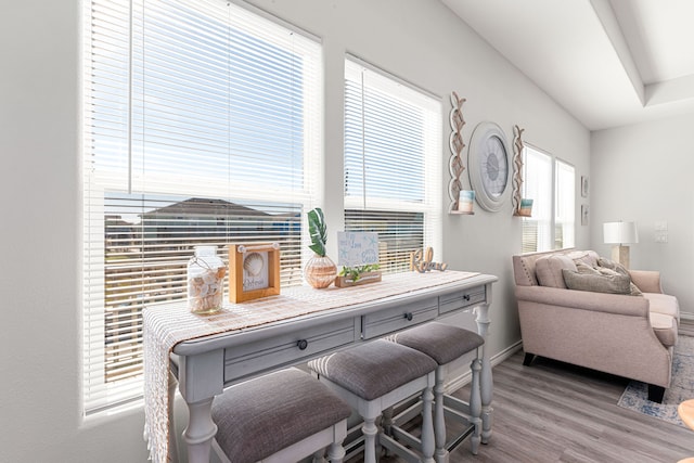 sitting room featuring hardwood / wood-style flooring